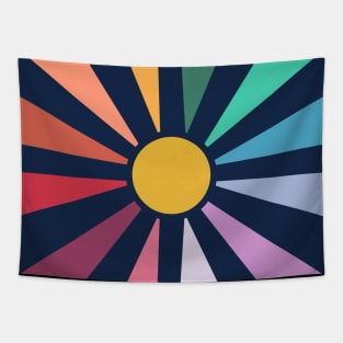 Rainbow Sunshine Circle Tapestry