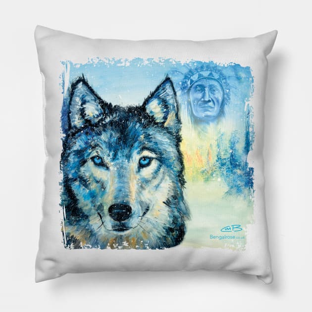 Spirit Wolf - your spiritual animal guide Pillow by Cimbart