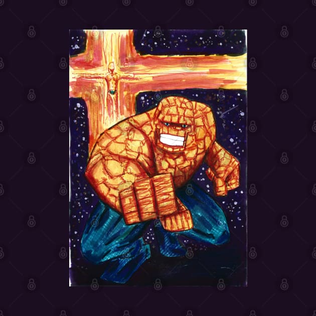 marvel one in two, the thing and human torch by jorge_lebeau