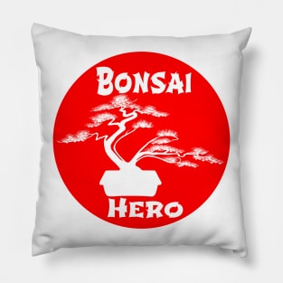 Lettering 'BONSAI HERO' with bonsai tree Pillow