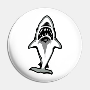 Great White Shark Mouth Teeth Logo Pin