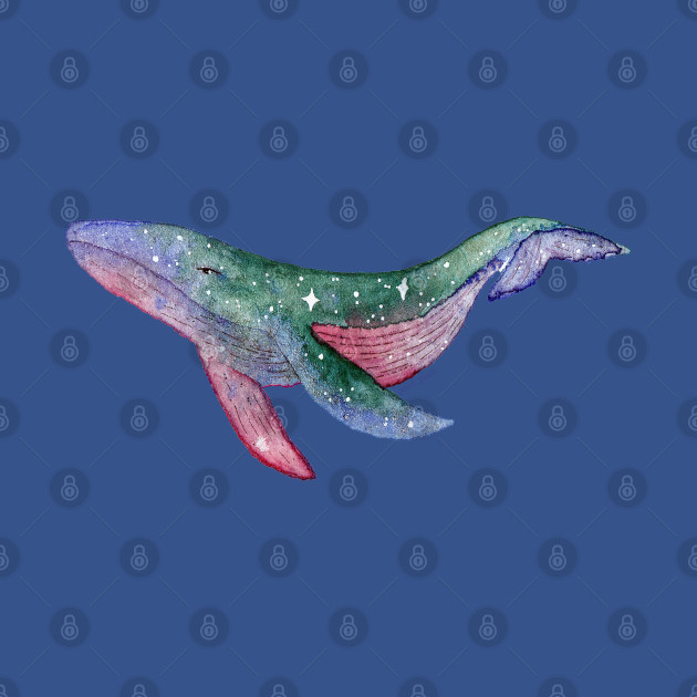 Mint and raspberry galaxy whale - Whale - T-Shirt