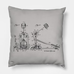 Awesome Gift For The Drummer Vintage Drum Beat Patent Print 1951 Pillow