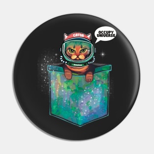 Grumpy bengal cat in pocket occupy universe Pin