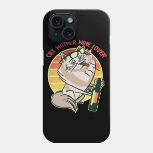 Cat Mother Wine Lover Funny Phone Case