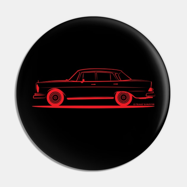 Mercedes Benz 220 SE Heckflosse Fin Tail W112 Sedan Red Pin by PauHanaDesign