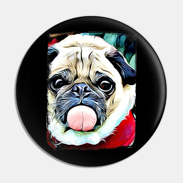 Pug Tongue Face Pin by swagmaven