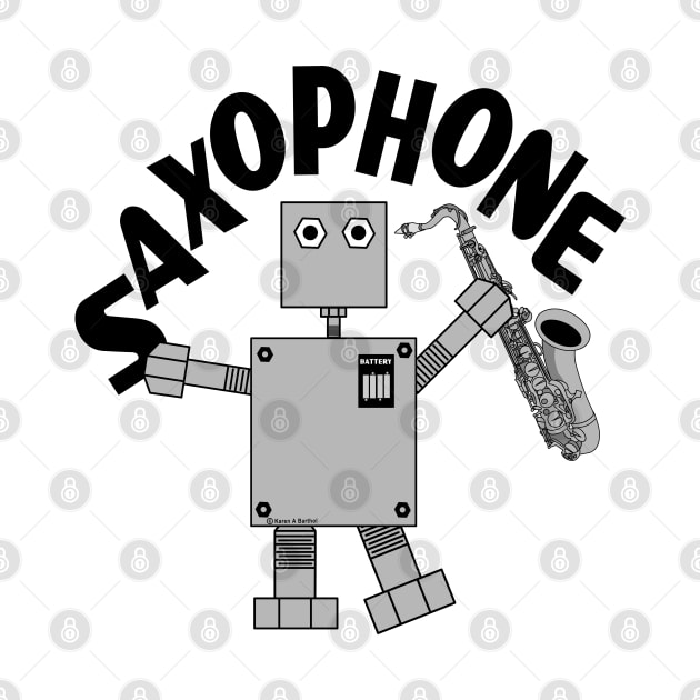 Saxophone Robot Text by Barthol Graphics