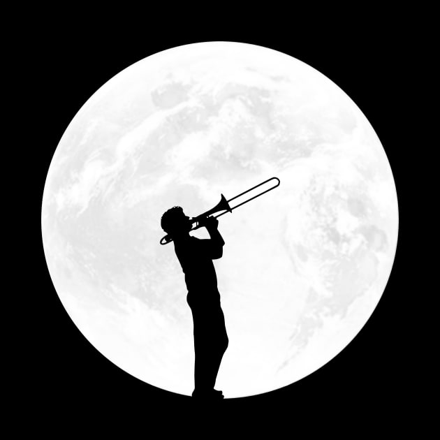 Trombone Player in Full Moon by ChapDemo