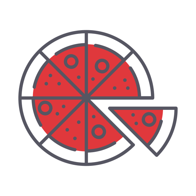 Red Sauce Tomato Pizza by InkyArt