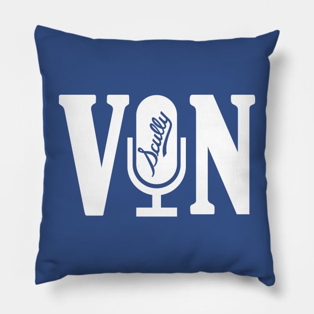 Vin Scully - Microphone Pillow by LMW Art