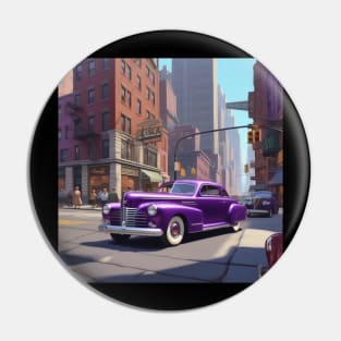 A Purple Colored Car in New York In The 1940’s Pin