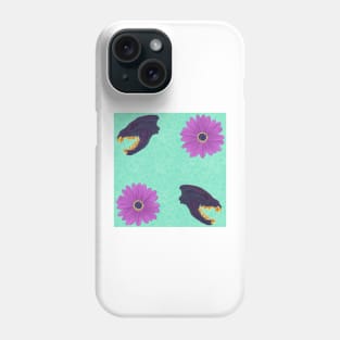 Oil Spill Hyena Skull Floral Mint Phone Case