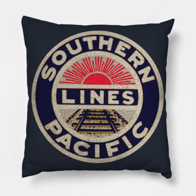 Southern Pacific Lines 2 Pillow by Midcenturydave