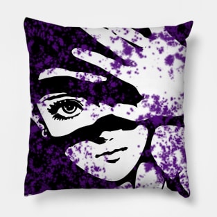 Punk Fashion Style Dark Purple Glowing Girl Pillow