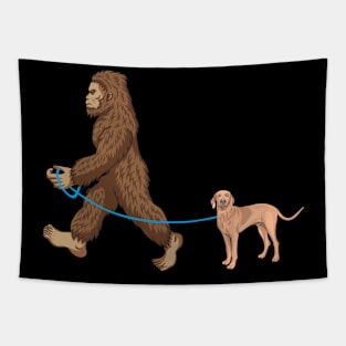 Bigfoot Dog Walk Vizsla - Sasquatch Dog Lovers Tapestry