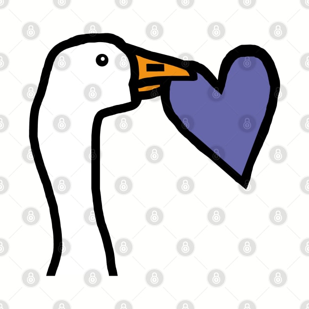 Gaming Goose Portrait Stealing Very Peri Periwinkle Valentines Day Heart by ellenhenryart