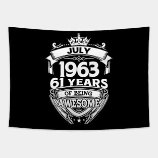 July 1963 61 Years Of Being Awesome 61st Birthday Tapestry