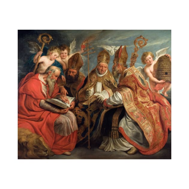 The Four Fathers of the Latin Church by Jacob Jordaens by Classic Art Stall