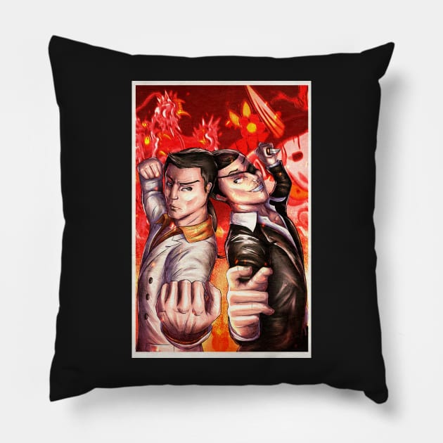 The Mad Dog and The Dragon (Yakuza 0) Pillow by Arcanekeyblade5