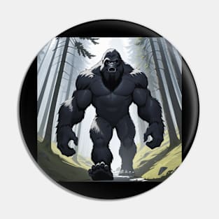 Angry black Big foot on mountain Pin