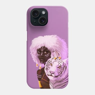 Woman with tiger Phone Case