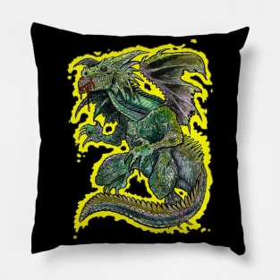 Zombie Fire Dragon Pillow