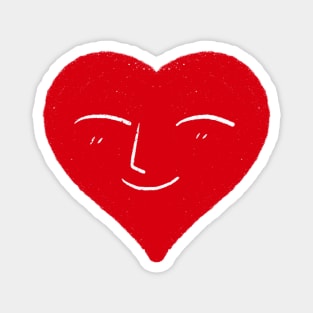 Happy red heart smiling. Magnet