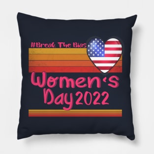 Womens Break The Bias Usa International Women's Day 2022 For Women Pillow