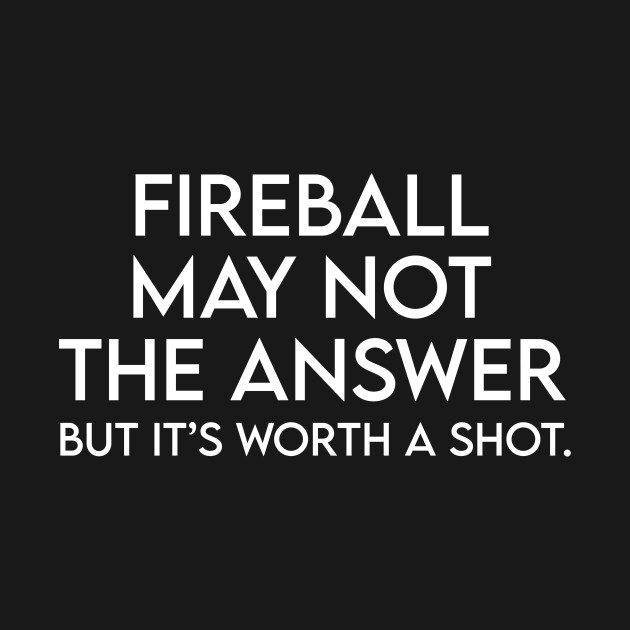 Disover Fireball may not the answer but it's worth a shot - Funny Quote - T-Shirt