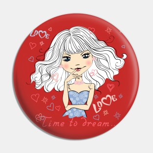 Beautiful fashionable girl dreams Pin