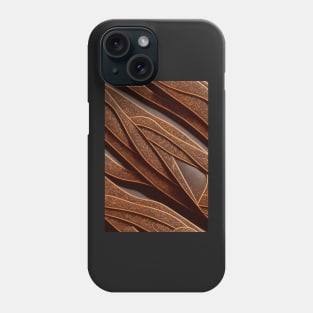 Dark Brown Ornamental Leather Stripes, natural and ecological leather print #54 Phone Case