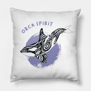 Orca Killer Whale Purple Tribal Tattoo Sun Ink Art Pillow