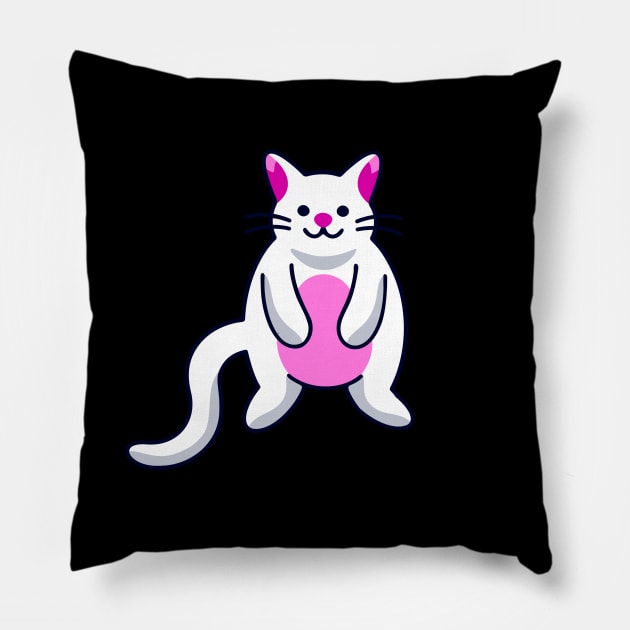 Funny Cat Cartoon Cute Kitten Pet Pillow by Foxxy Merch