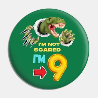 9th Birthday Dinosaur Pin