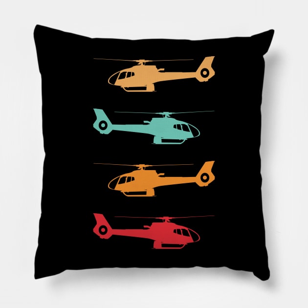 Retro Aeroplane Helicopter Lovers Pilot Aviation Pillow by Crazyshirtgifts