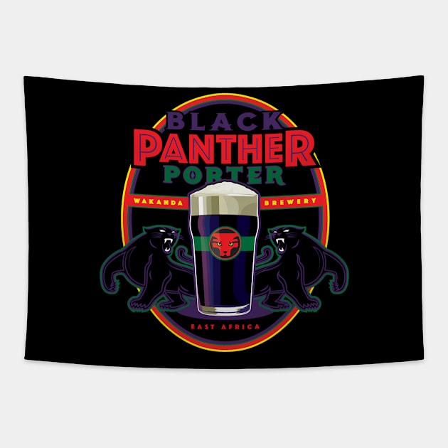 Black Panther Porter Tapestry by MindsparkCreative