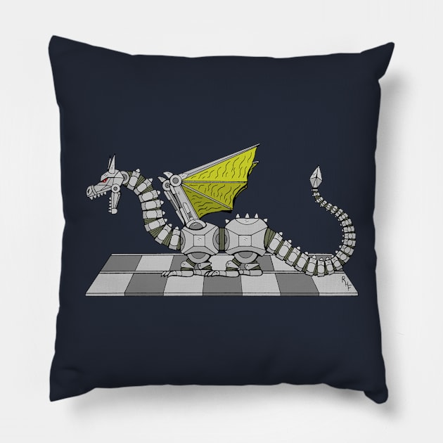 Cyberdragon Pillow by AzureLionProductions