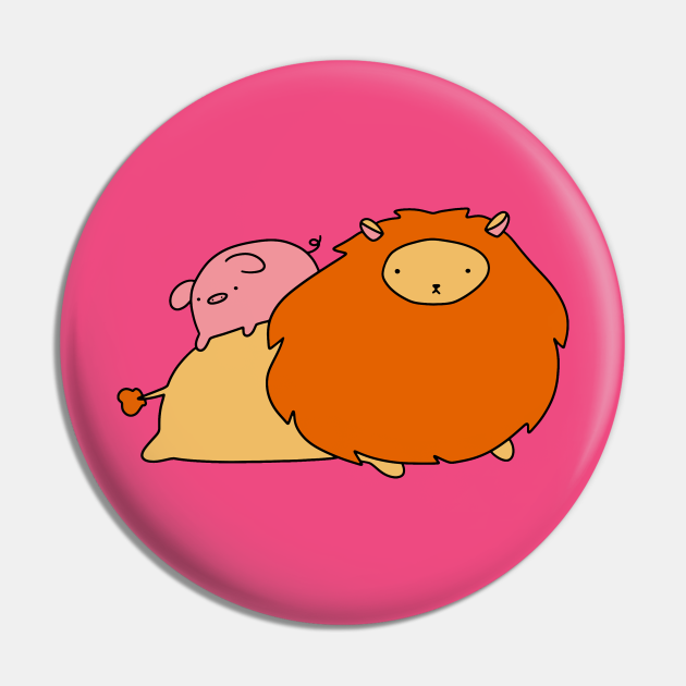 Lion and Pig - Pig - Pin | TeePublic