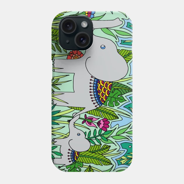 Elephant Mother and Baby Phone Case by HLeslie Design