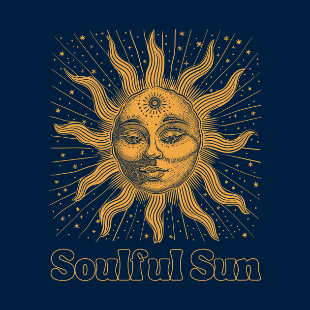 Soulful Sun Vintage Zen  Illustration by LoffDesign