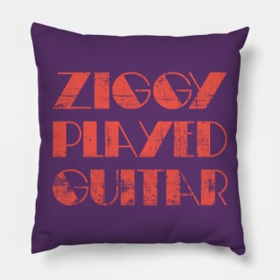 Ziggy Played Guitar - Lyrics Vintage Look Typography Design Pillow