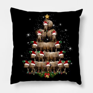 Rhino christmas tree Pillow