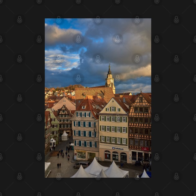 Marketplace and Stiftskirche, Tübingen by mbangert