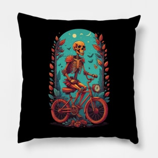 cycling skull Pillow