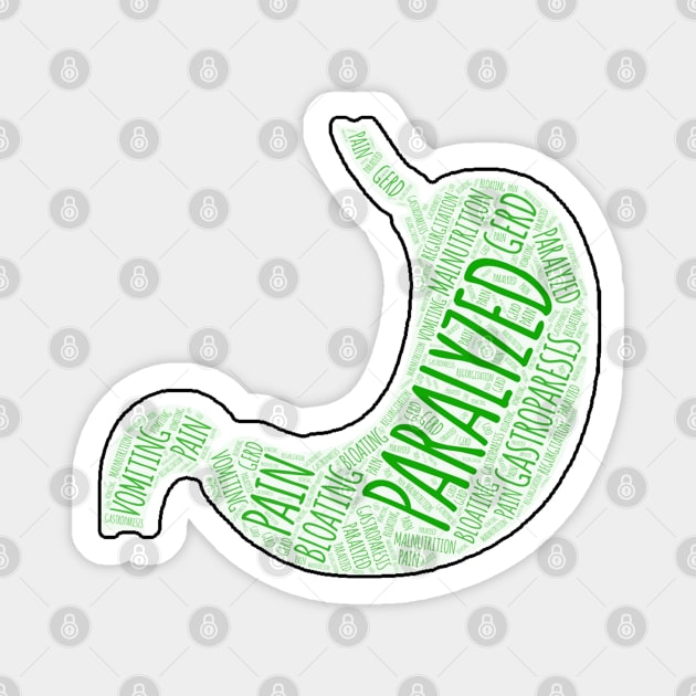 Gastroparesis Awareness Symptoms Word Art Magnet by ActivistApparel_