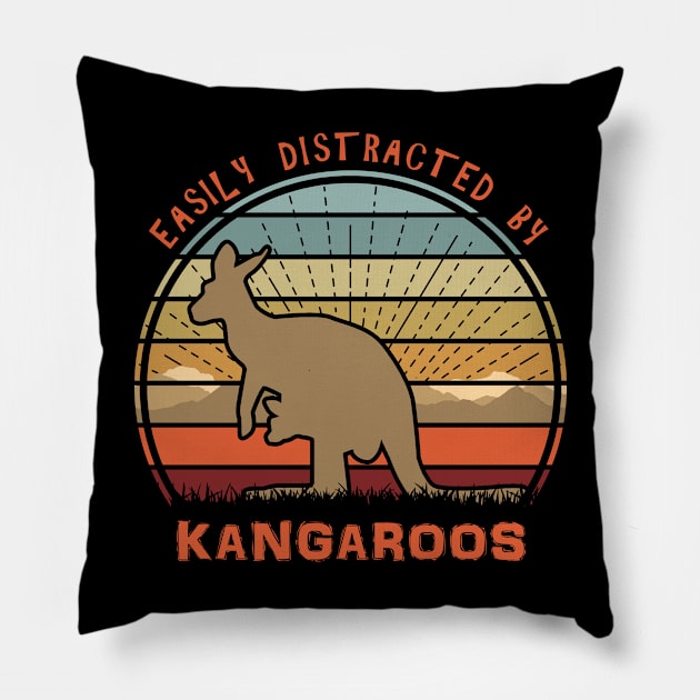 Easily Distracted By Kangaroos Pillow by Nerd_art