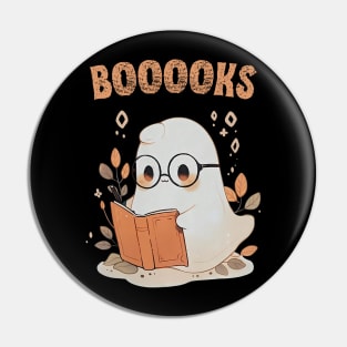 Funny Halloween Cute Ghost Book Reading School Teacher Pin