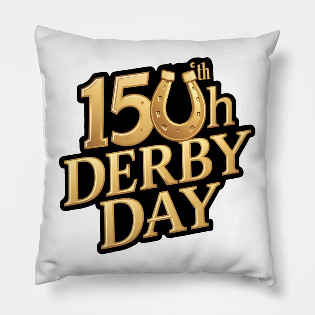 Derby Horse Racing 150th Derby Day 2024 Pillow by Pikalaolamotor