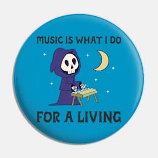 Music Musician DJ Funny Spooky Halloween Pin